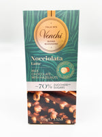 Venchi - Ljus choklad m. hela hasselnötter fr Piemonte, minus 70% Socker - Saluhall.se