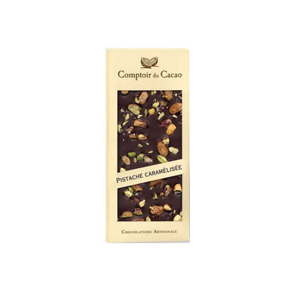 Comptoir du Cacao - Choklad med Karamelliserade Pistagenötter 72%